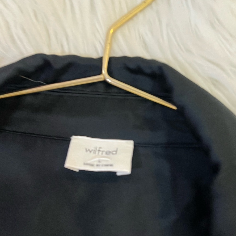 Wilfred satin tie front long sleeve button down blouse - Picture 8 of 9